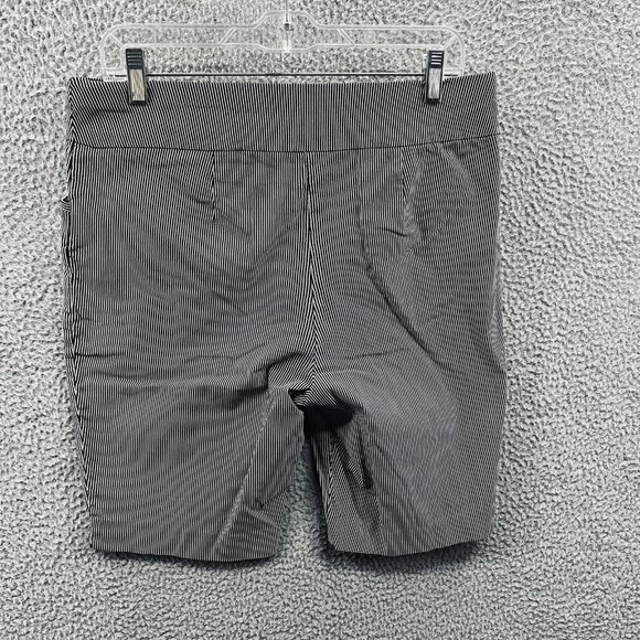 Chicos Perfect Stretch Shorts Womens 2 Large Short Black White Stripe Pull On - Picture 2 of 12